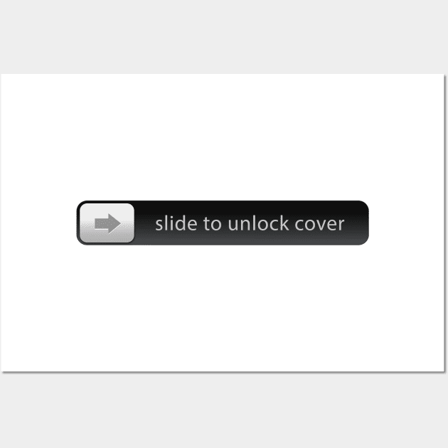 Slide to unlock cover iphone lock screen interaction illustration Wall Art by N1L3SH